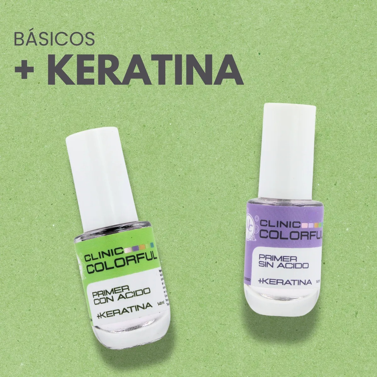 MC colorful clinic primer sin acido + Keratina Beatiful Purple 14 ml