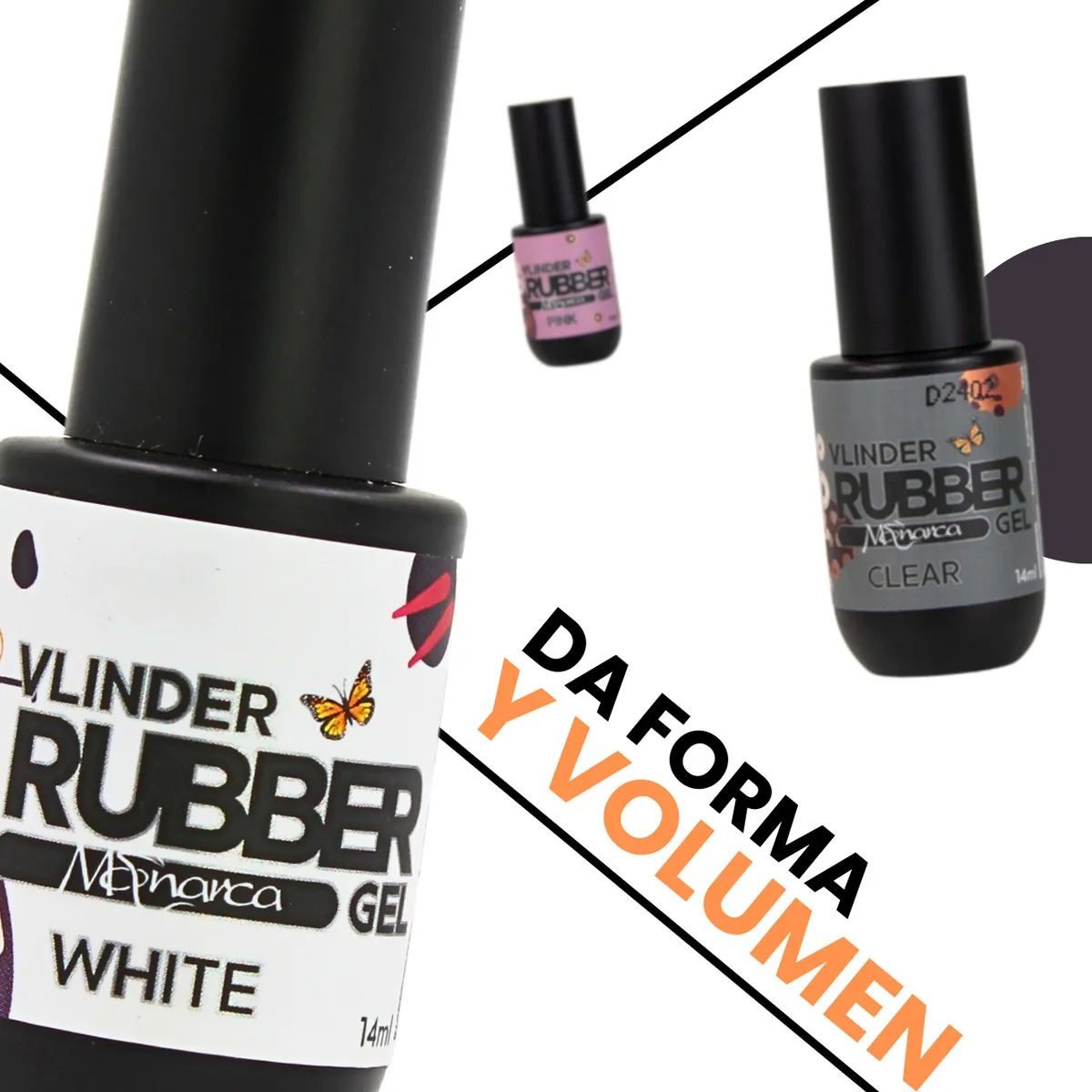 Rubber Gel Monarca Vlinder Blanco 14 ml