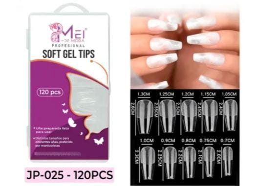 Tips Soft Gel Ballerina Media 120 pcs